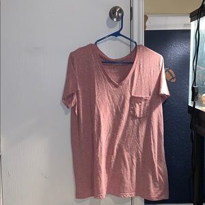 Pink v-neck tee
